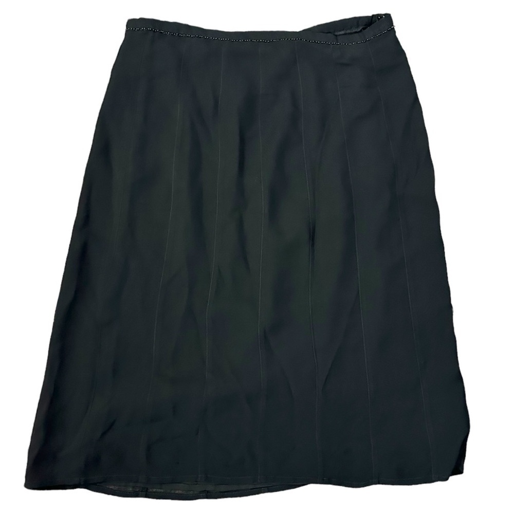 Ralph Lauren Plaid Label 90s Y2K Black Lined Pencil Skirt Beaded Trim Size 4